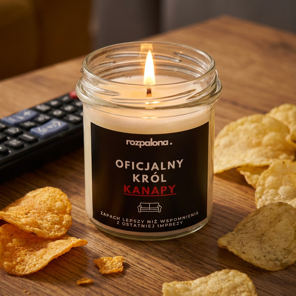 Świeca sojowa "OFICJALNY KRÓL KANAPY!"