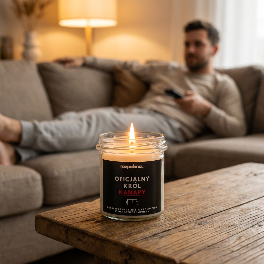Świeca sojowa "OFICJALNY KRÓL KANAPY!"