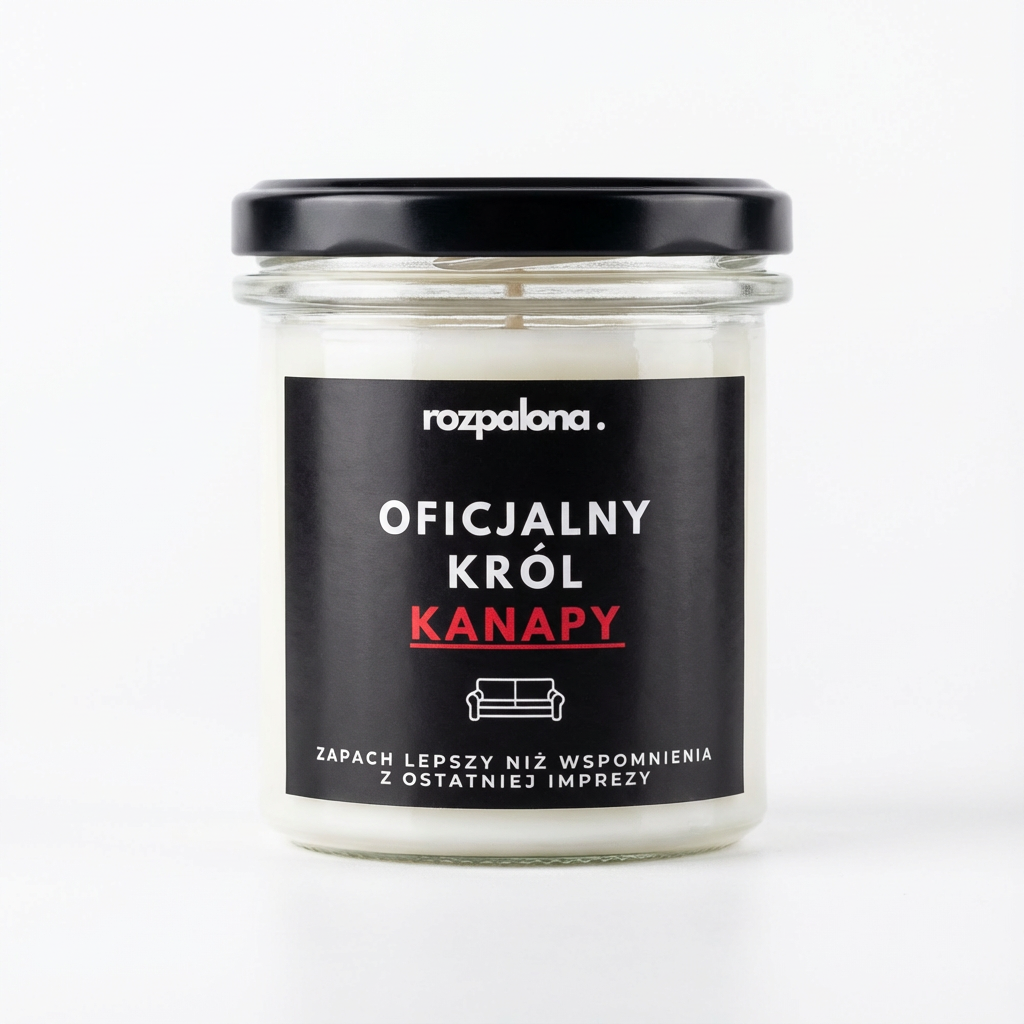 Świeca sojowa "OFICJALNY KRÓL KANAPY!"