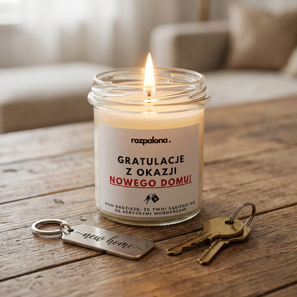 Świeca sojowa "GRATULACJE Z OKAZJI NOWEGO DOMU!"