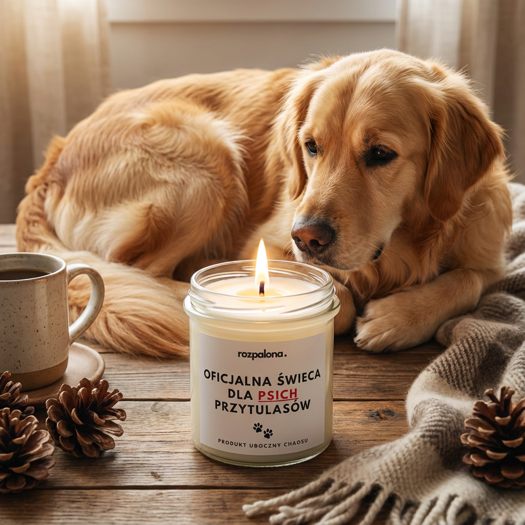 Świeca sojowa "OFICJALNA ŚWIECA DLA PSICH PRZYTULASÓW"