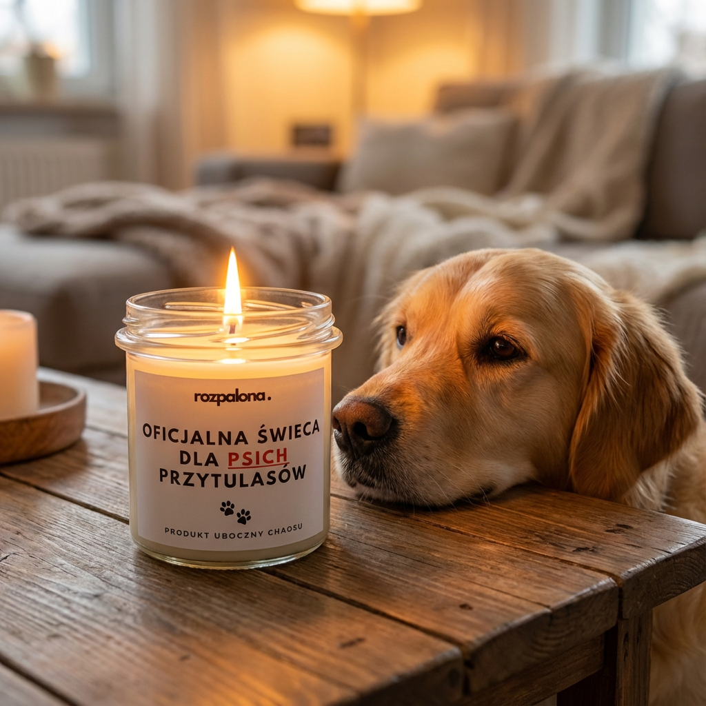Świeca sojowa "OFICJALNA ŚWIECA DLA PSICH PRZYTULASÓW"