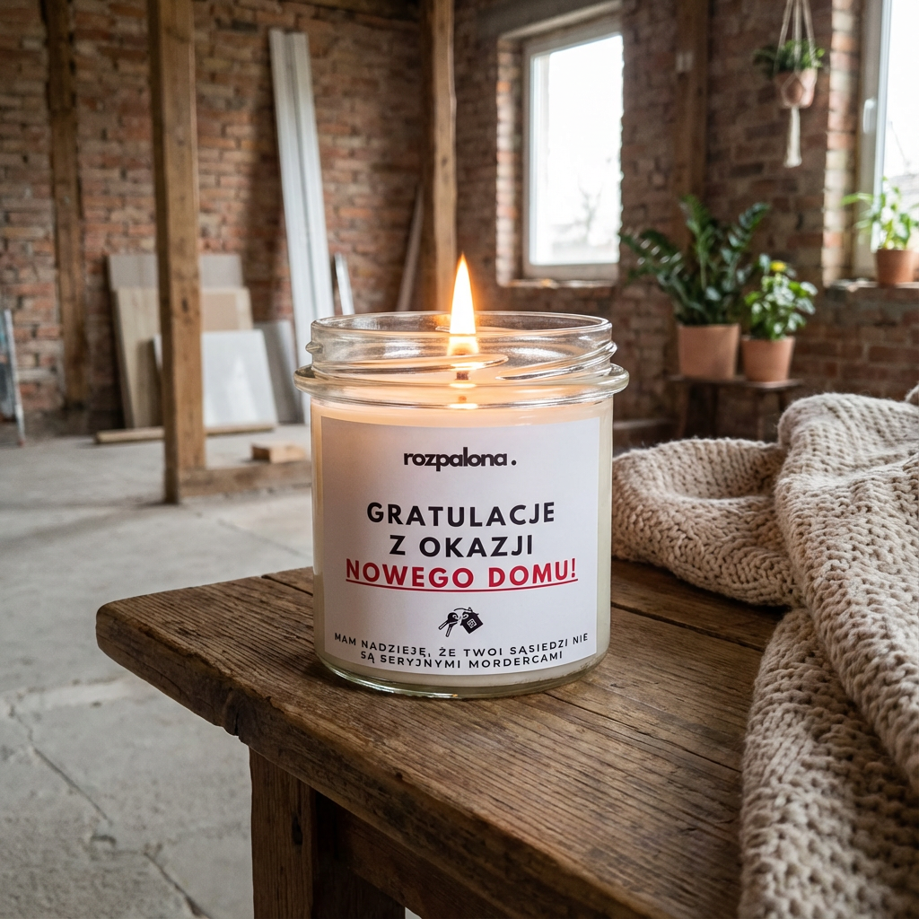 Świeca sojowa "GRATULACJE Z OKAZJI NOWEGO DOMU!"