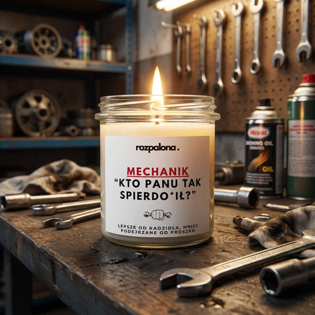 Świeca sojowa "MECHANIK: 'KTO PANU TAK SPIERDO*IŁ?"