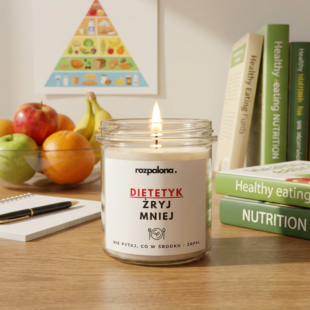 Świeca sojowa "DIETETYK: ŻRYJ MNIEJ"