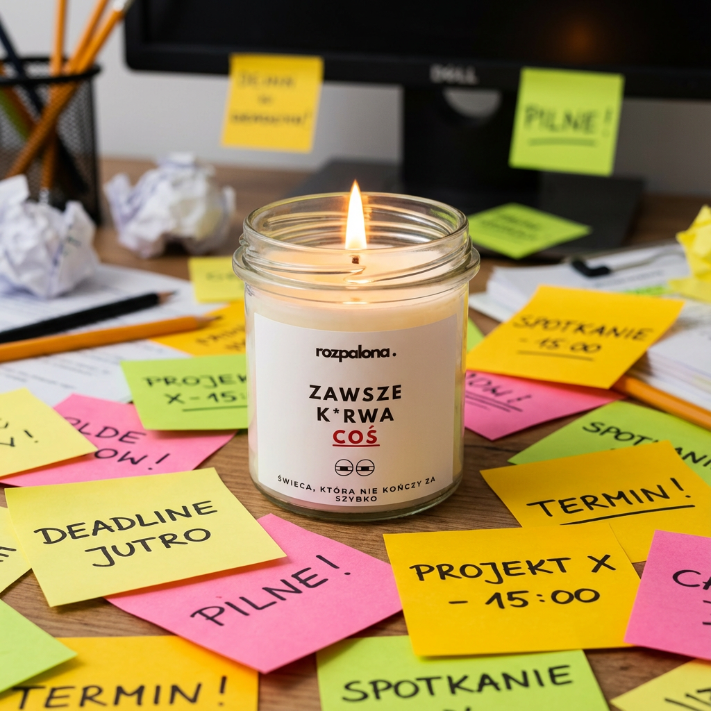 Świeca sojowa "ZAWSZE K*RWA COŚ"