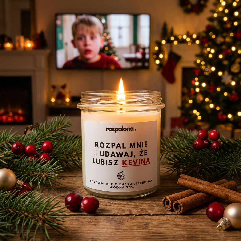 Świeca sojowa "ROZPAL MNIE I UDAWAJ, ŻE LUBISZ KEVINA"