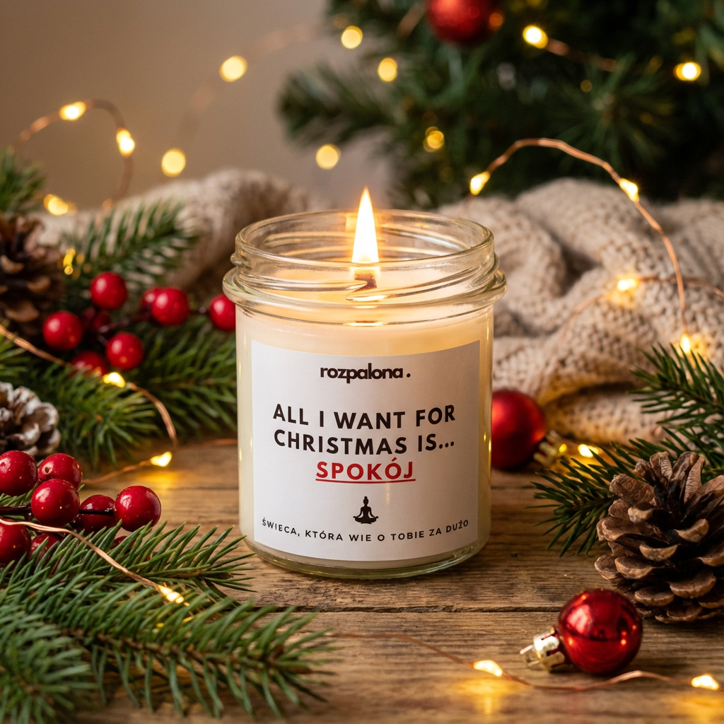 Świeca sojowa "ALL I WANT FOR CHRISTMAS IS… SPOKÓJ"