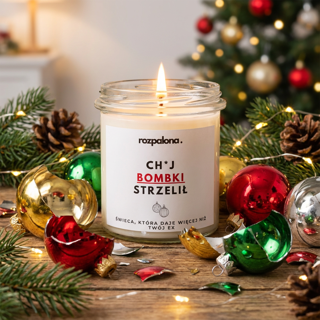 Świeca sojowa "CH*J BOMBKI STRZELIŁ"