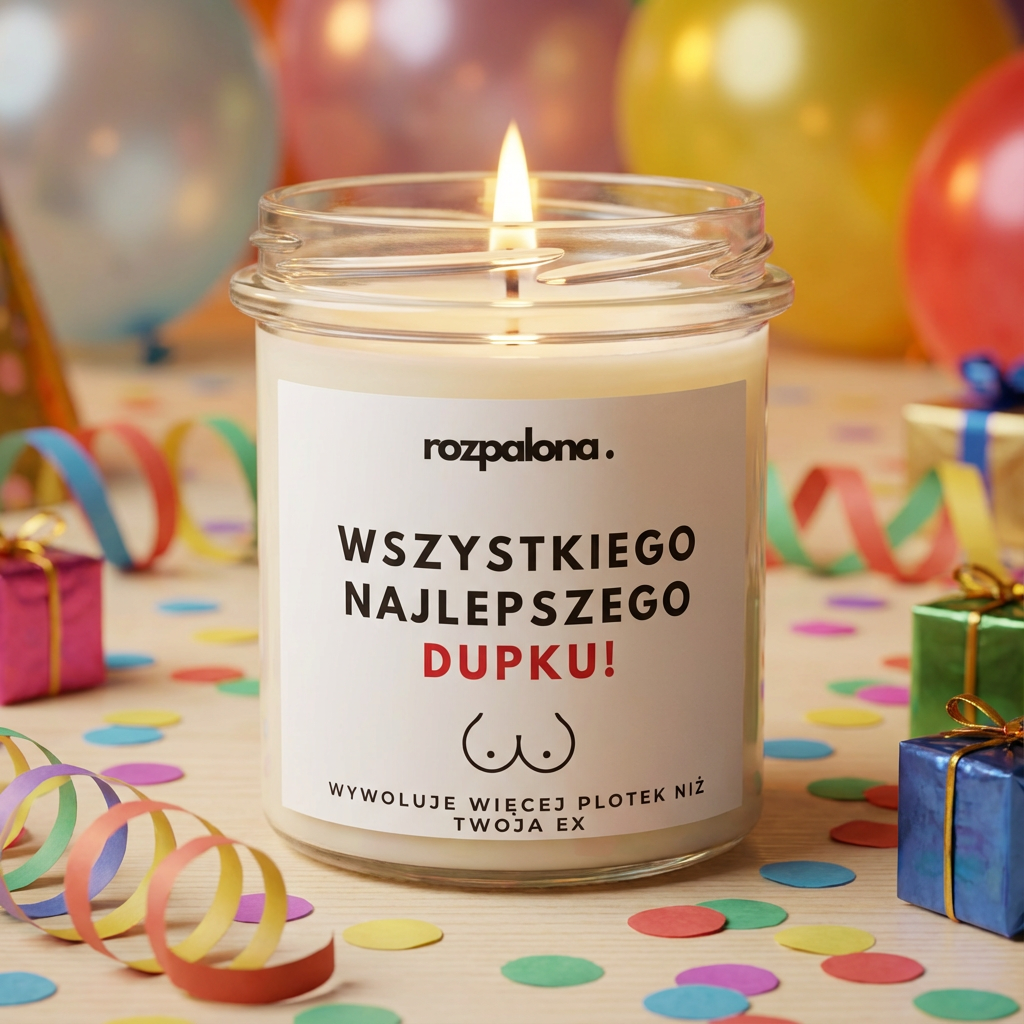Świeca sojowa "WSZYSTKIEGO NAJLEPSZEGO DUPKU!"