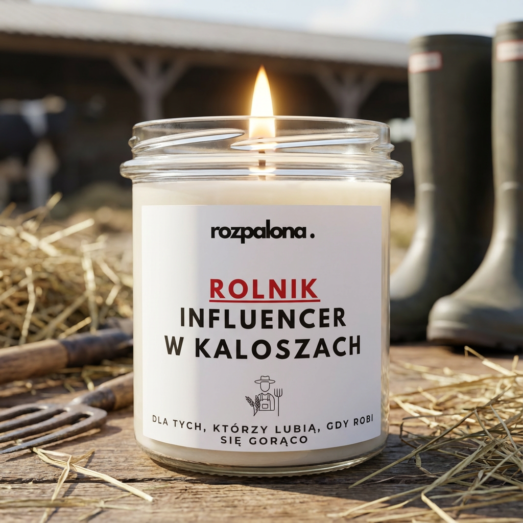 Świeca sojowa "ROLNIK: INFLUENCER W KALOSZACH"