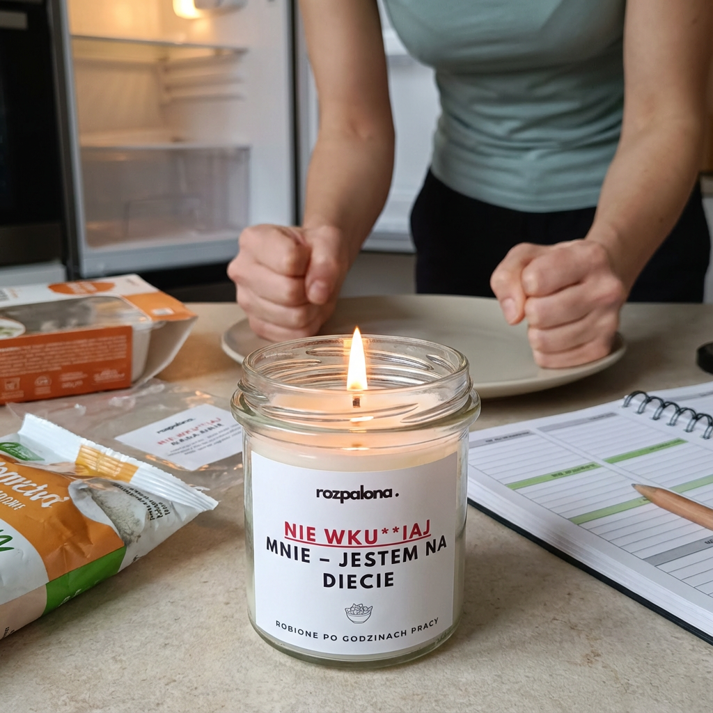 Świeca sojowa "NIE WKU**IAJ MNIE – JESTEM NA DIECIE"