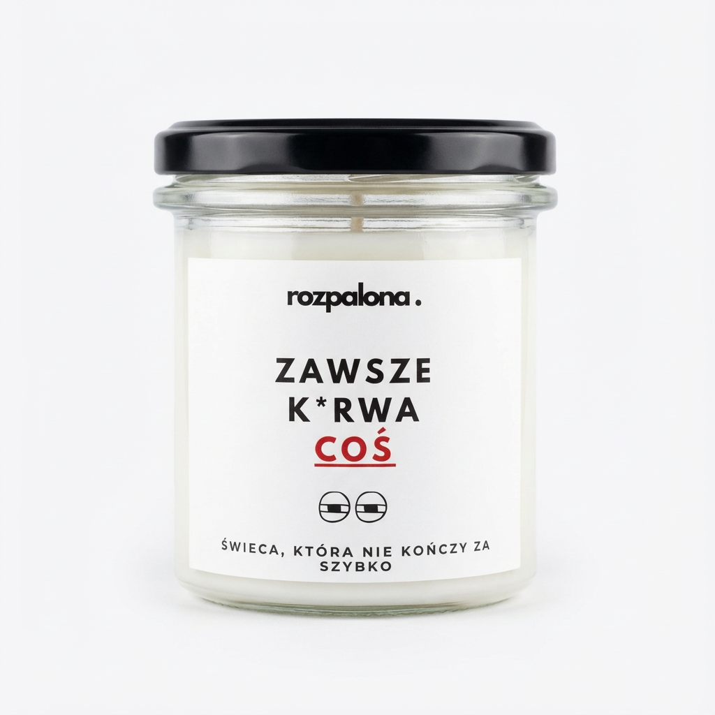 Świeca sojowa "ZAWSZE K*RWA COŚ"