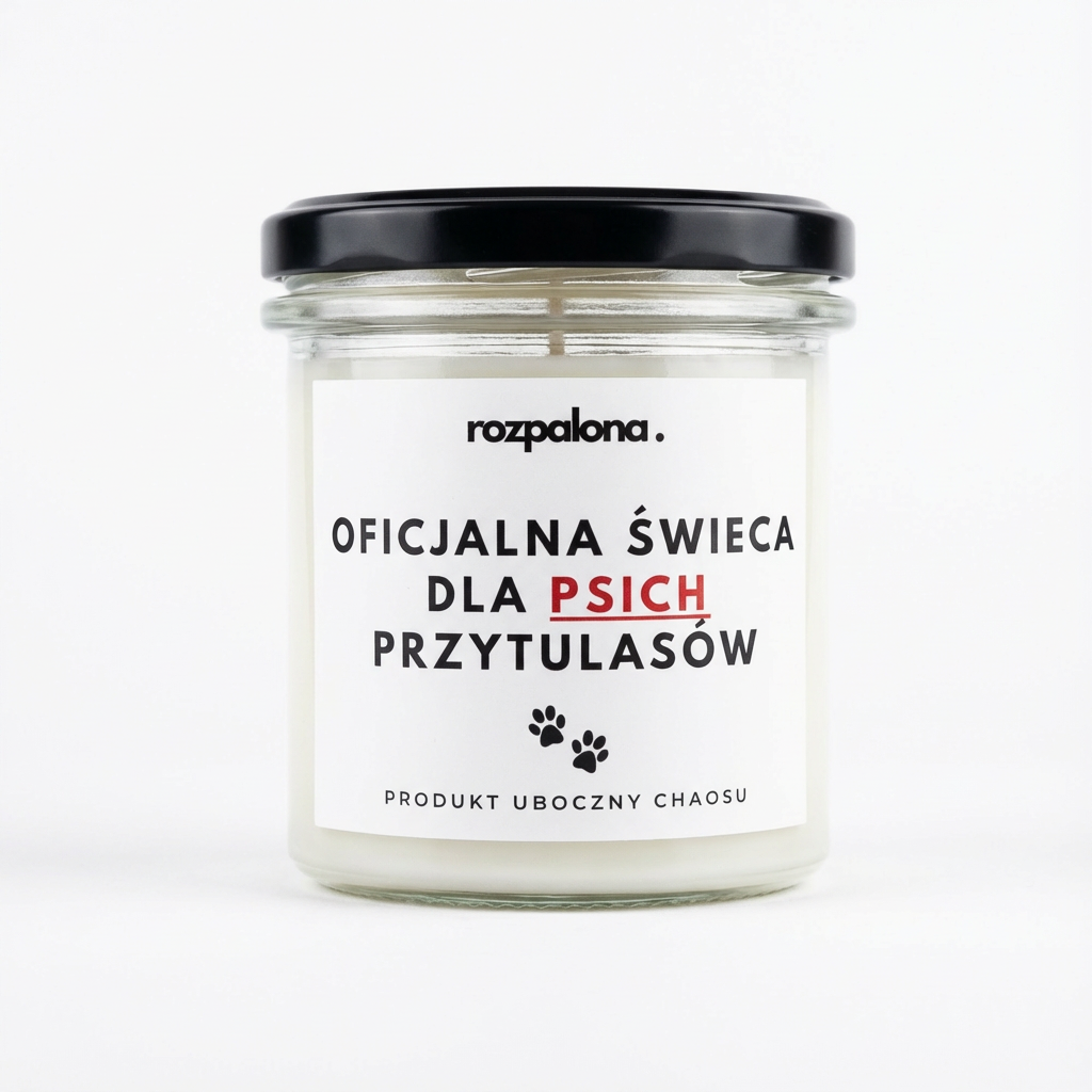 Świeca sojowa "OFICJALNA ŚWIECA DLA PSICH PRZYTULASÓW"
