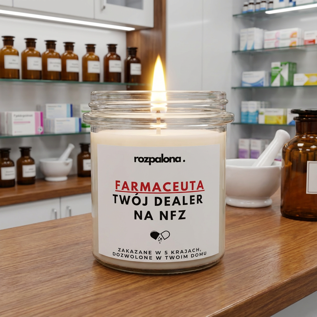Świeca sojowa "FARMACEUTA: TWÓJ DEALER NA NFZ"