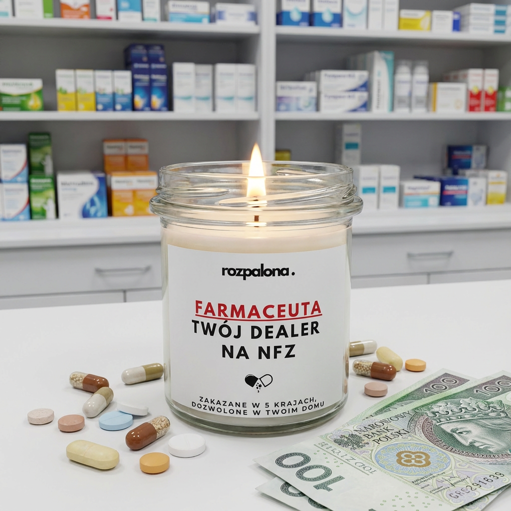 Świeca sojowa "FARMACEUTA: TWÓJ DEALER NA NFZ"