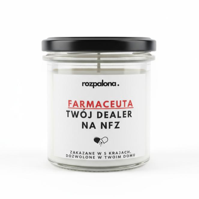 Świeca sojowa "FARMACEUTA: TWÓJ DEALER NA NFZ"