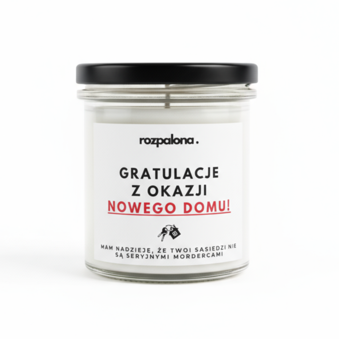 Świeca sojowa "GRATULACJE Z OKAZJI NOWEGO DOMU!"