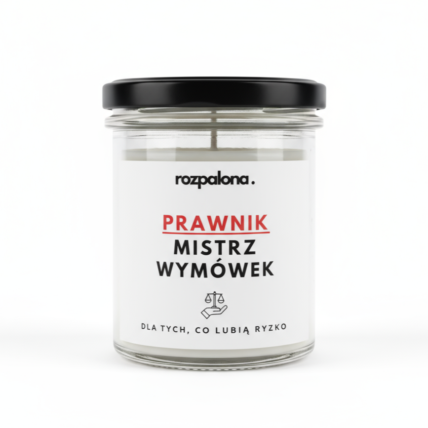 Świeca sojowa "PRAWNIK: MISTRZ WYMÓWEK"